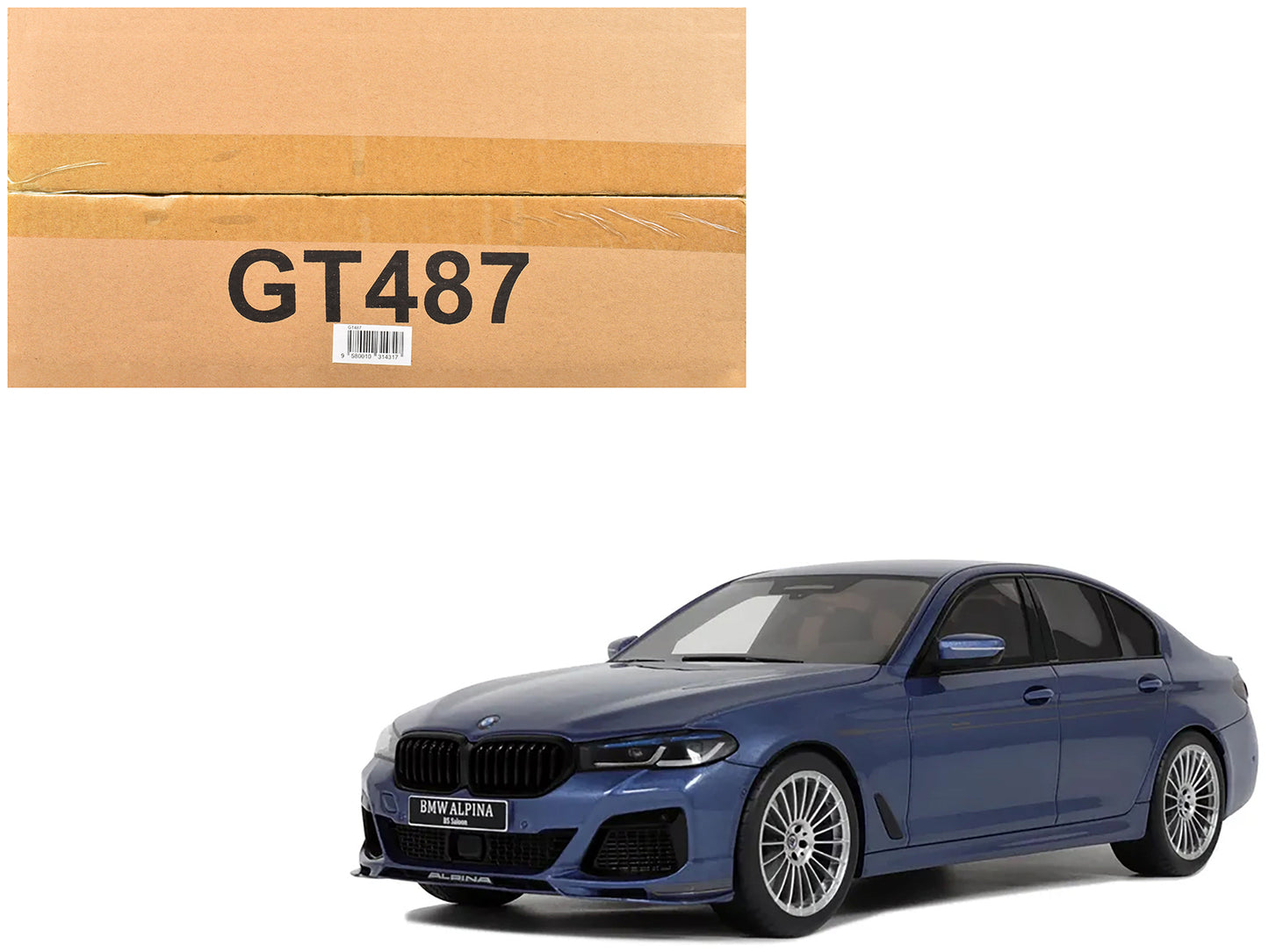 2023 BMW Alpina B5 Saloon Blue Metallic 1/18 Model Car by GT Spirit