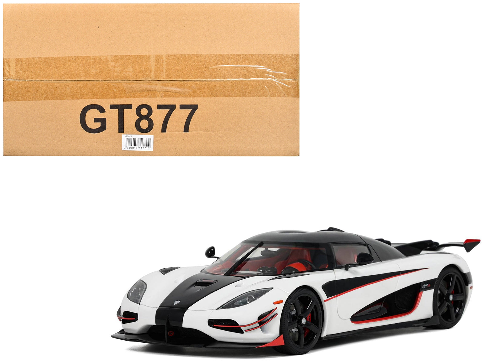 2015 Koenigsegg Agera RS White and Black with Red Interior 1/18 Model Car by GT Spirit - Premium Koenigsegg Models from GT Spirit - Just $171.34! Shop now at Rapidvehicles