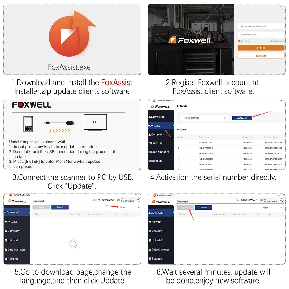 FOXWELL NT604 Elite Wireless OBD2 Scanner Engine ABS SRS Transmission Diagnostic Tools Automotive Scanner OBD 2 Code Reader