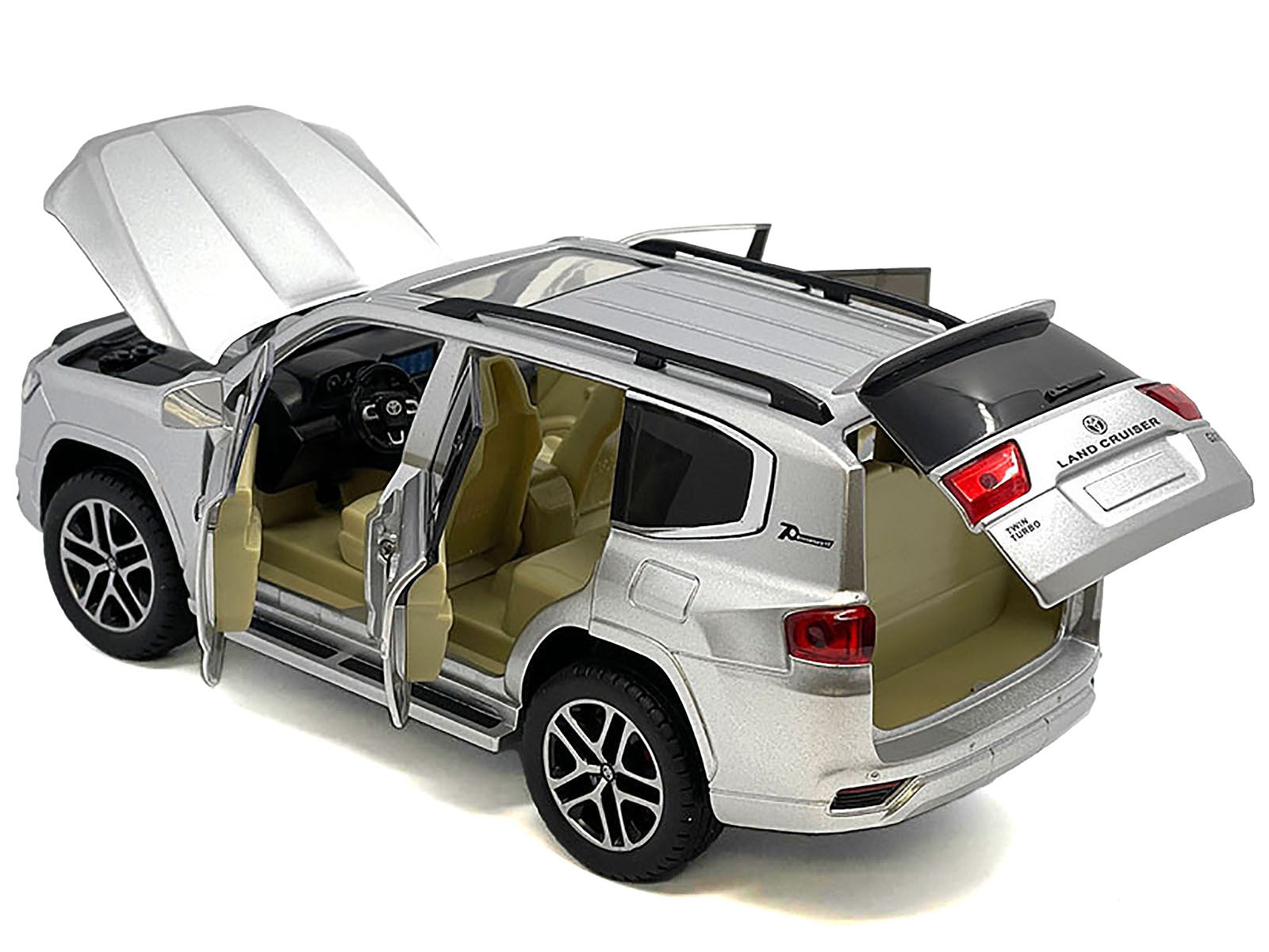 Toyota Land Cruiser Silver Metallic with Sun Roof 1/24 Diecast Model Car - Premium Toyota Models from Other - Just $57.18! Shop now at Rapidvehicles