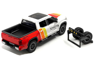 2023 Toyota Tundra TRD 4x4 Pickup Truck White and Red with Stripes with Sunroof and Wheel Rack Limited Edition to 2400 pieces Worldwide 1/24 Diecast Model Car - Premium Toyota Models from Other - Just $46.94! Shop now at Rapidvehicles