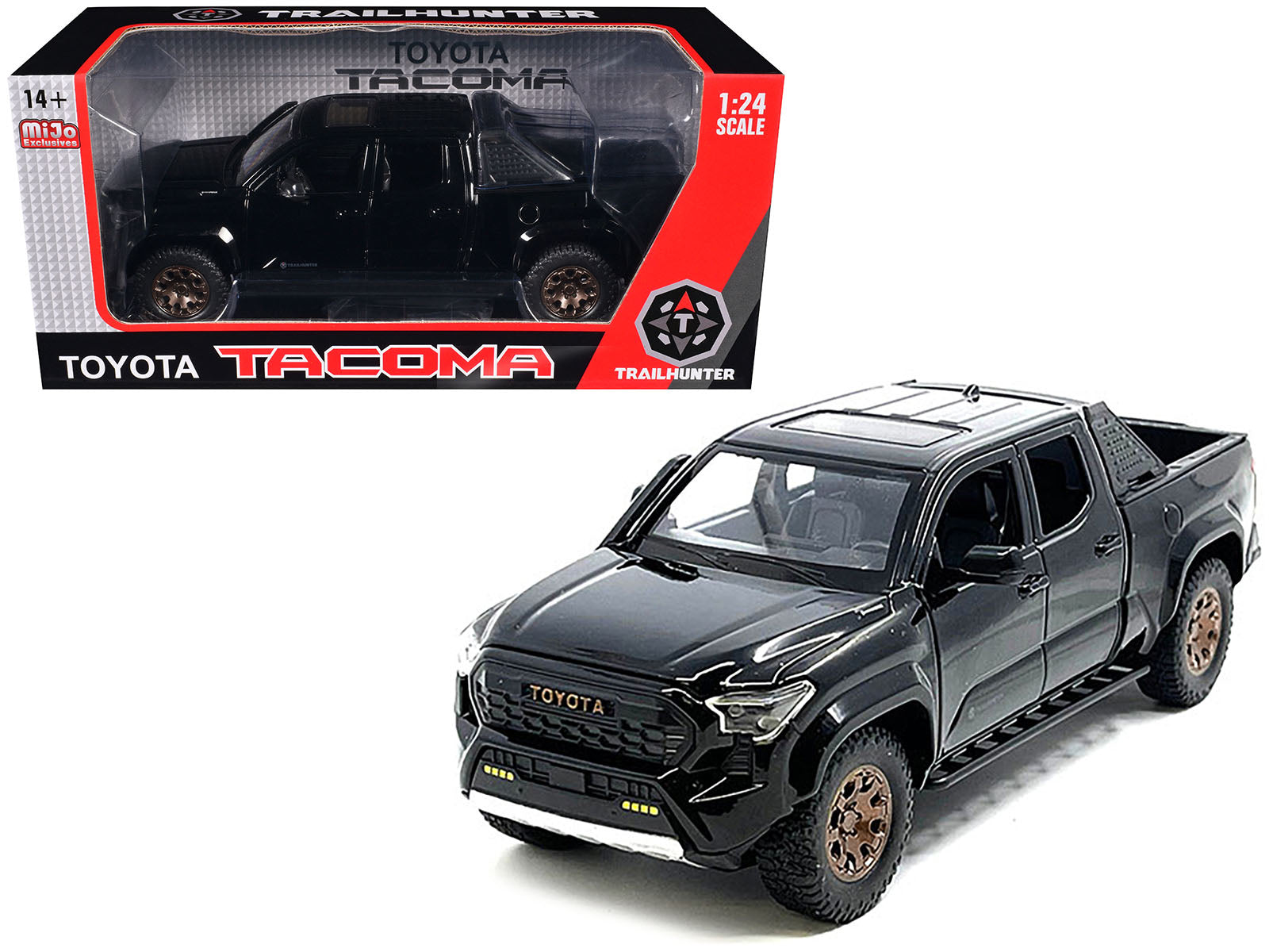 2024 Toyota Tacoma Trailhunter Edition Pickup Truck Black 1/24 Diecast Model Car free shipping USA