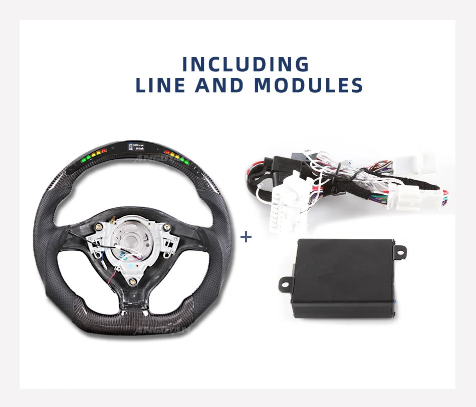 Steering Wheel For VW MK4 MK5 MK6 GTI Carbon Fiber Steering Wheel with LED Perforated Leather