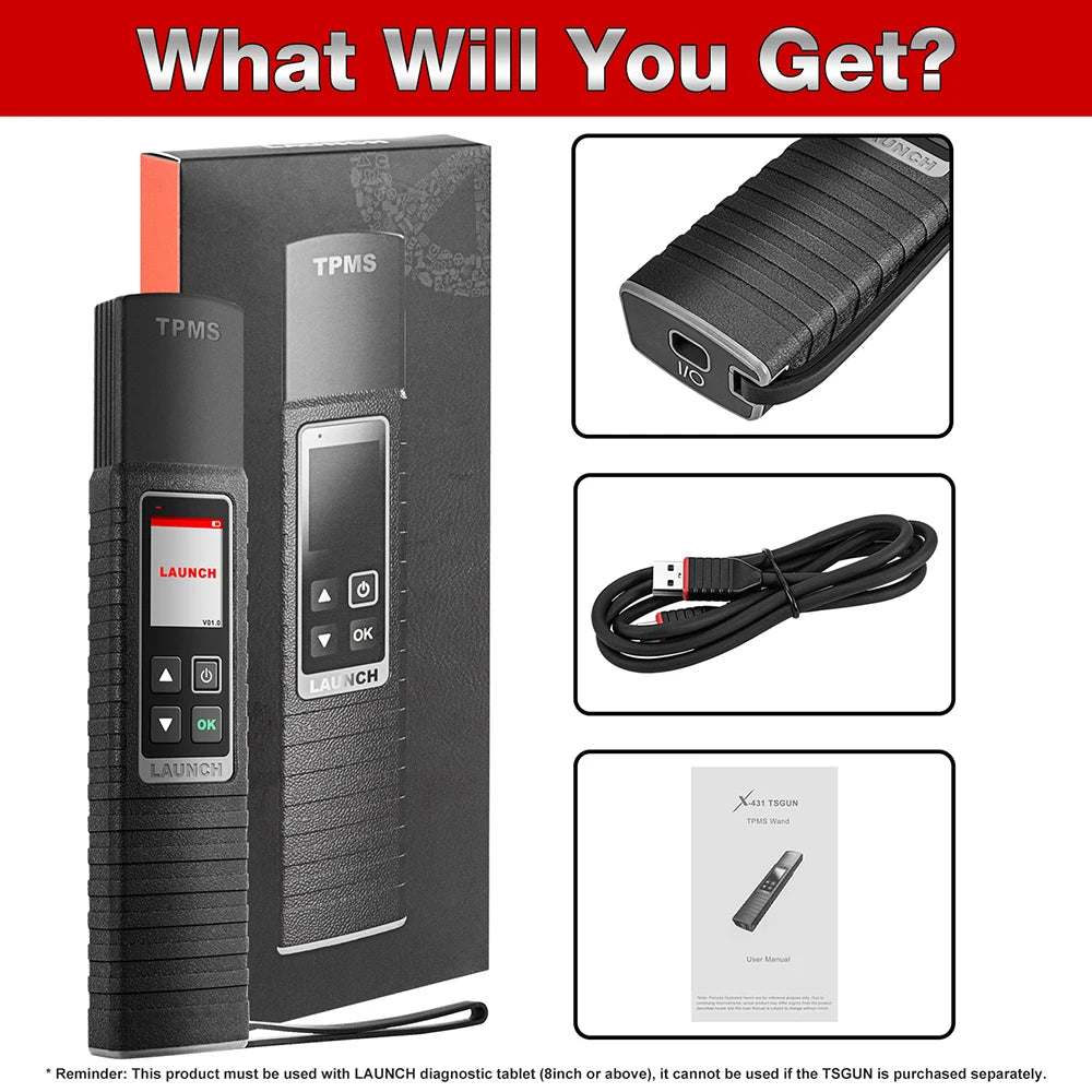 LAUNCH X431 I-TPMS TPMS Tire Pressure Diagnostic Tools Active/ Relearn/Program 315Mhz 433Mhz RF-Sensor for X431 V/V+/PRO3S/PAD V