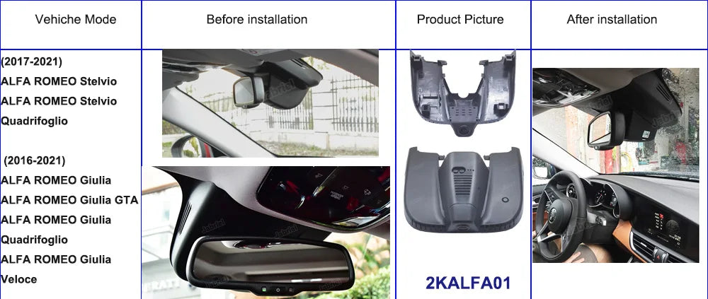 2K 1600P Car Dvr Dash Cam Camera for ALFA ROMEO Stelvio Quadrifoglio for ALFA ROMEO Giulia Quadrifoglio GTA Veloce 2016-2021