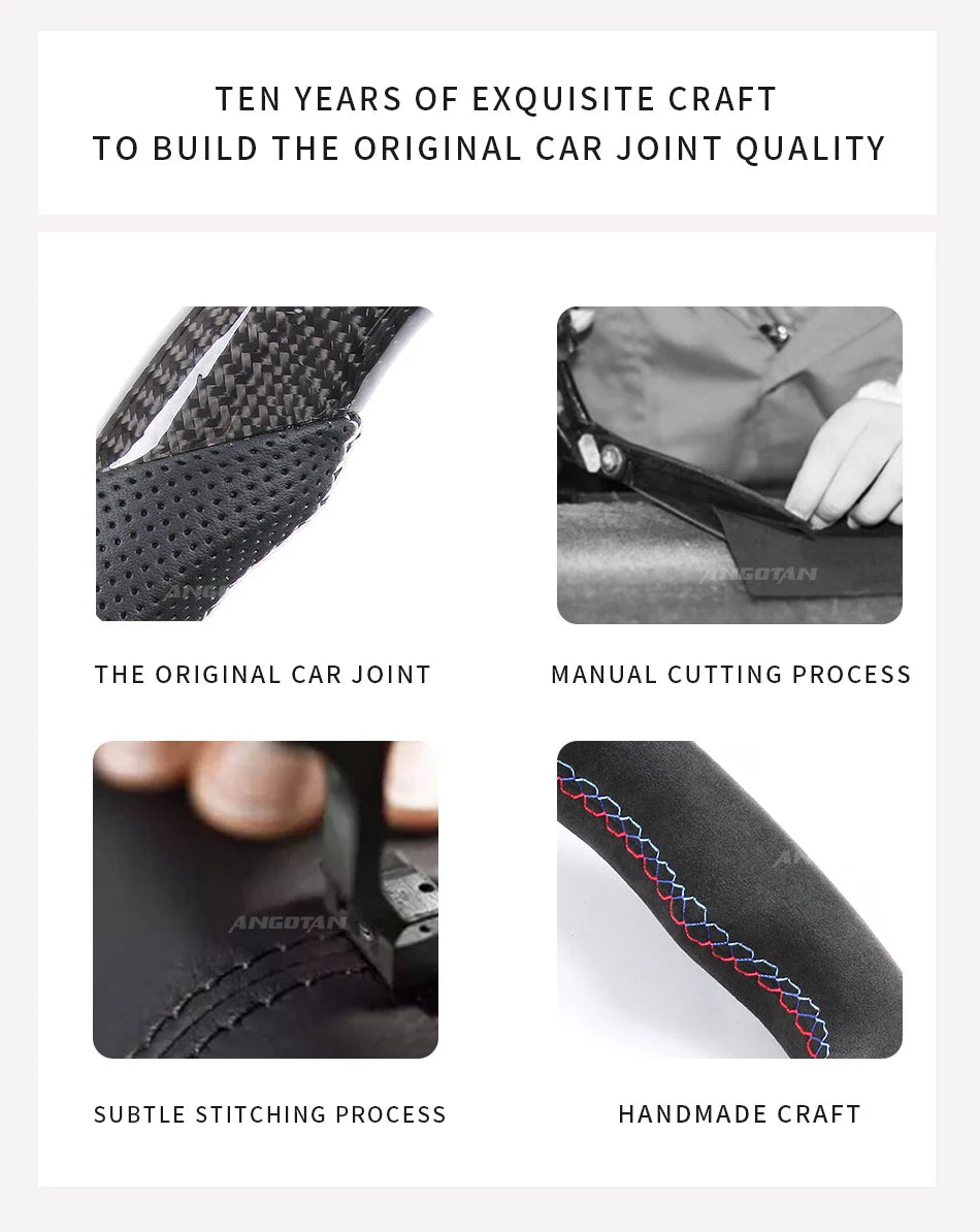 Steering Wheel For VW MK4 MK5 MK6 GTI Carbon Fiber Steering Wheel with LED Perforated Leather