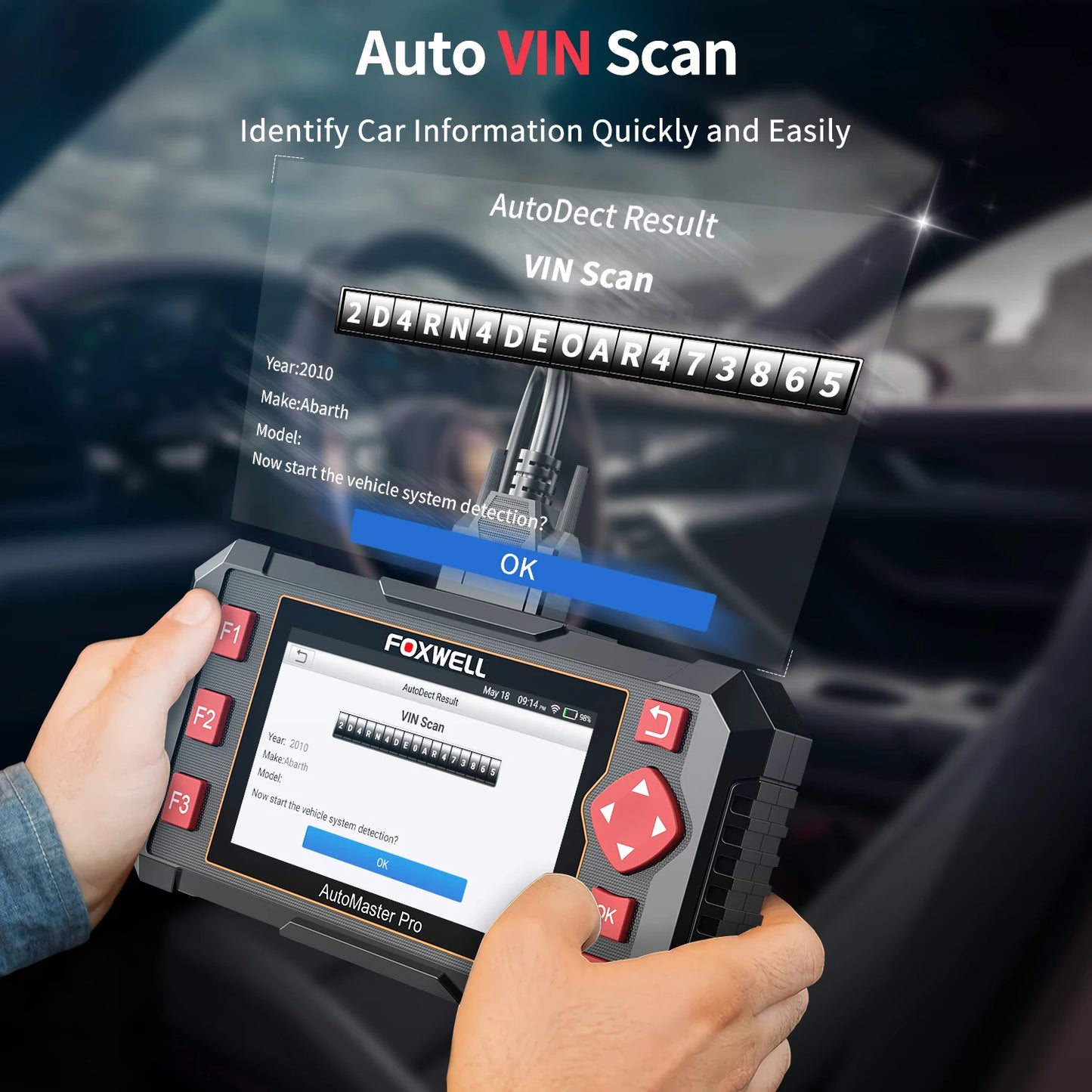 FOXWELL NT604 Elite Wireless OBD2 Scanner Engine ABS SRS Transmission Diagnostic Tools Automotive Scanner OBD 2 Code Reader