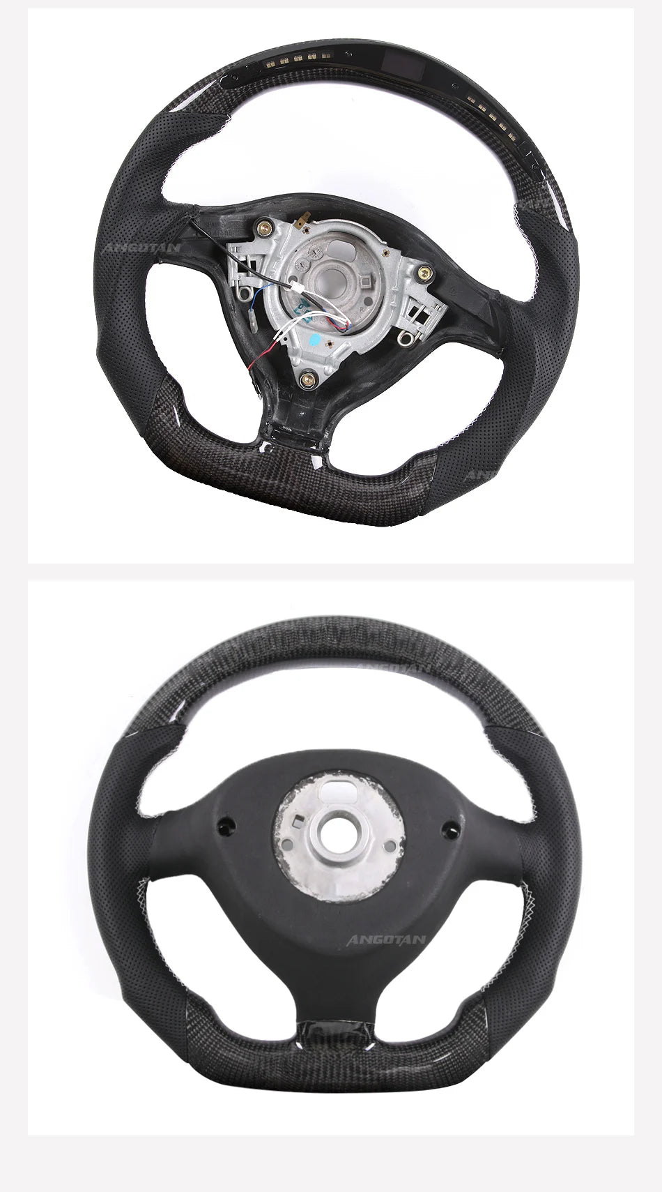 Steering Wheel For VW MK4 MK5 MK6 GTI Carbon Fiber Steering Wheel with LED Perforated Leather