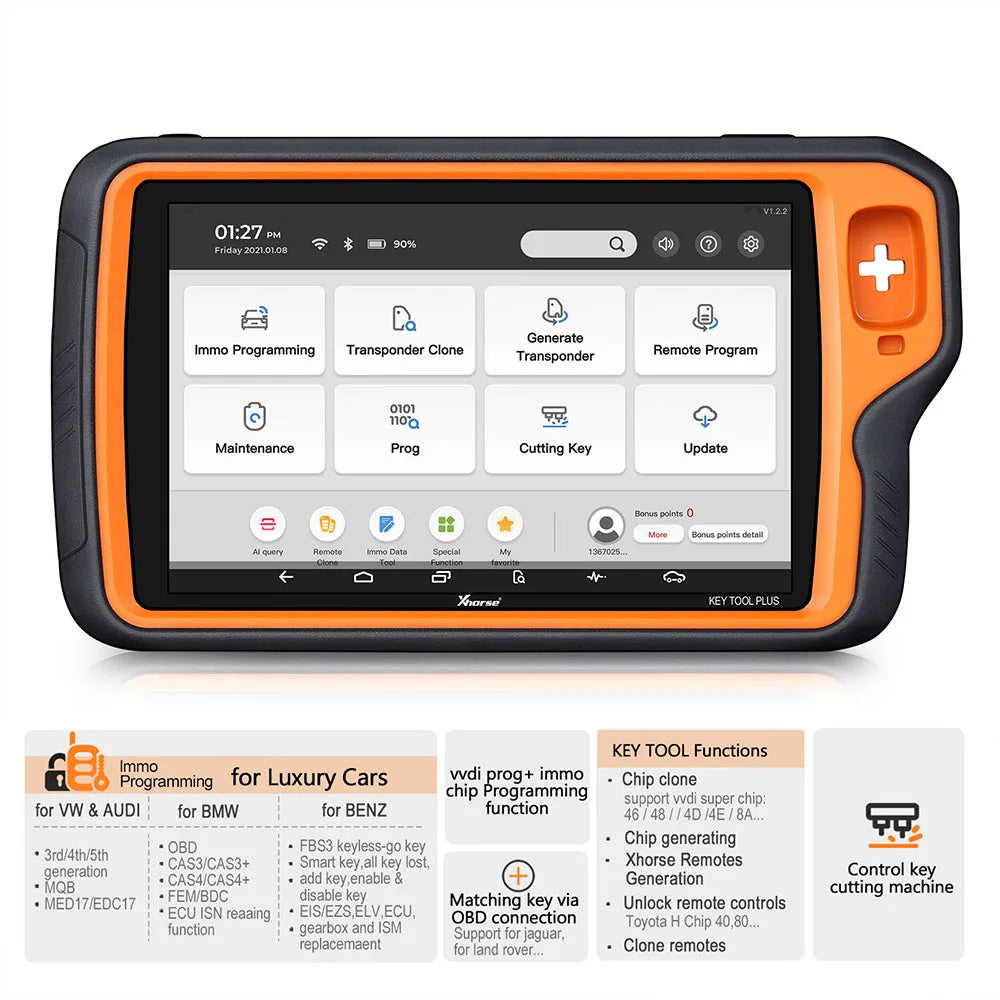 Xhorse VVDI Key Tool Plus Pad Full Auto Key Programmer Advanced Version for Benz/BMW/AUDI All in 1