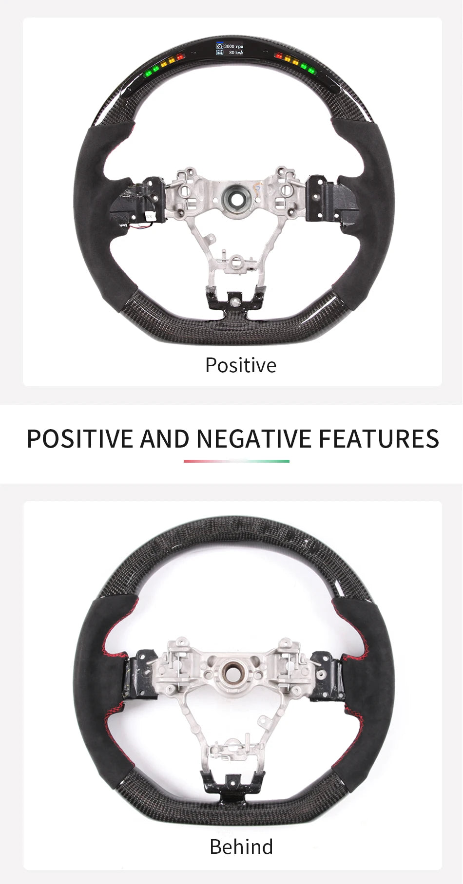 Carbon Fiber LED Steering Wheel Fit For Subaru stt/sti/ wrx 86 brz 2015-2021 Itlay Alcantara