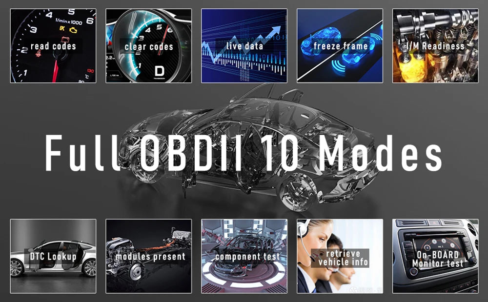 FOXWELL NT604 Elite Wireless OBD2 Scanner Engine ABS SRS Transmission Diagnostic Tools Automotive Scanner OBD 2 Code Reader