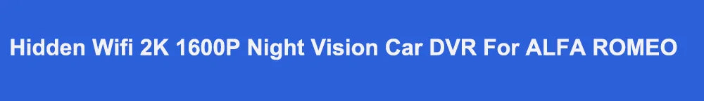 2K 1600P Car Dvr Dash Cam Camera for ALFA ROMEO Stelvio Quadrifoglio for ALFA ROMEO Giulia Quadrifoglio GTA Veloce 2016-2021