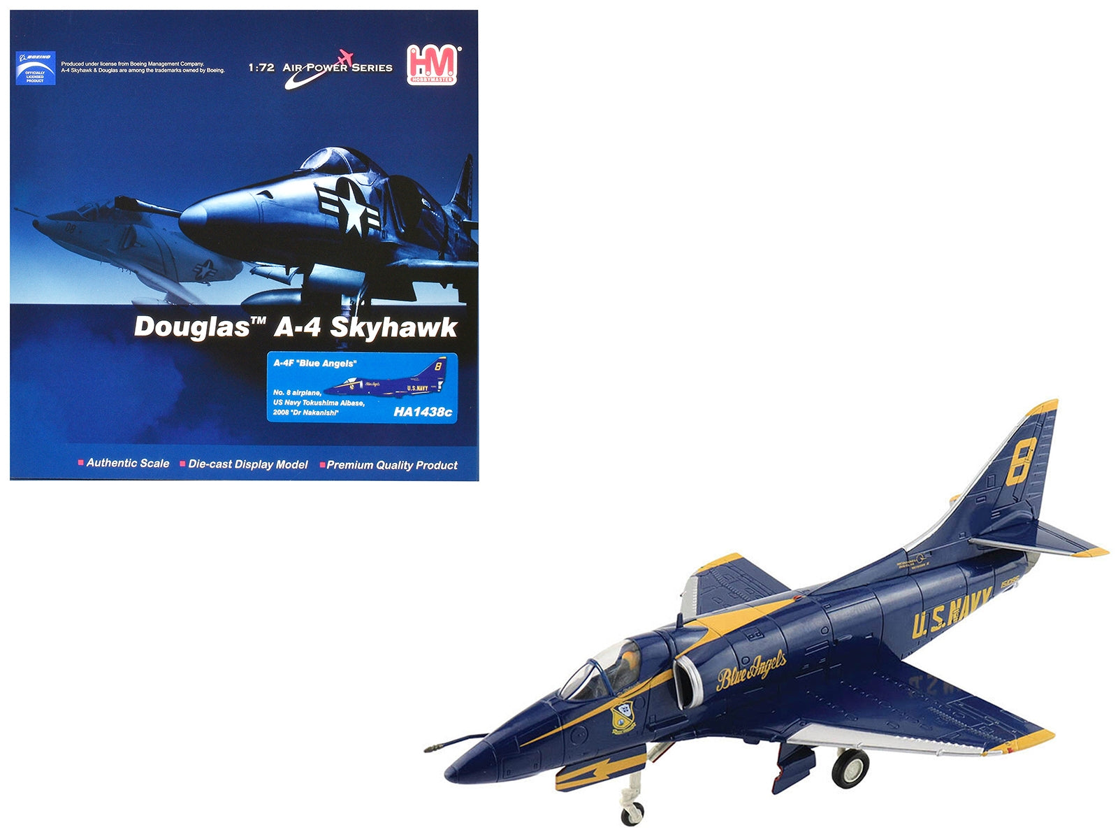 Douglas A-4F Skyhawk Aircraft "Blue Angels Tokushima Airbase Dr. Nakanishi #8" (2008) United States Navy "Air Power Series" 1/72 Diecast Model by Hobby Master - Premium Douglas from Hobby Master - Just $128.99! Shop now at Rapidvehicles