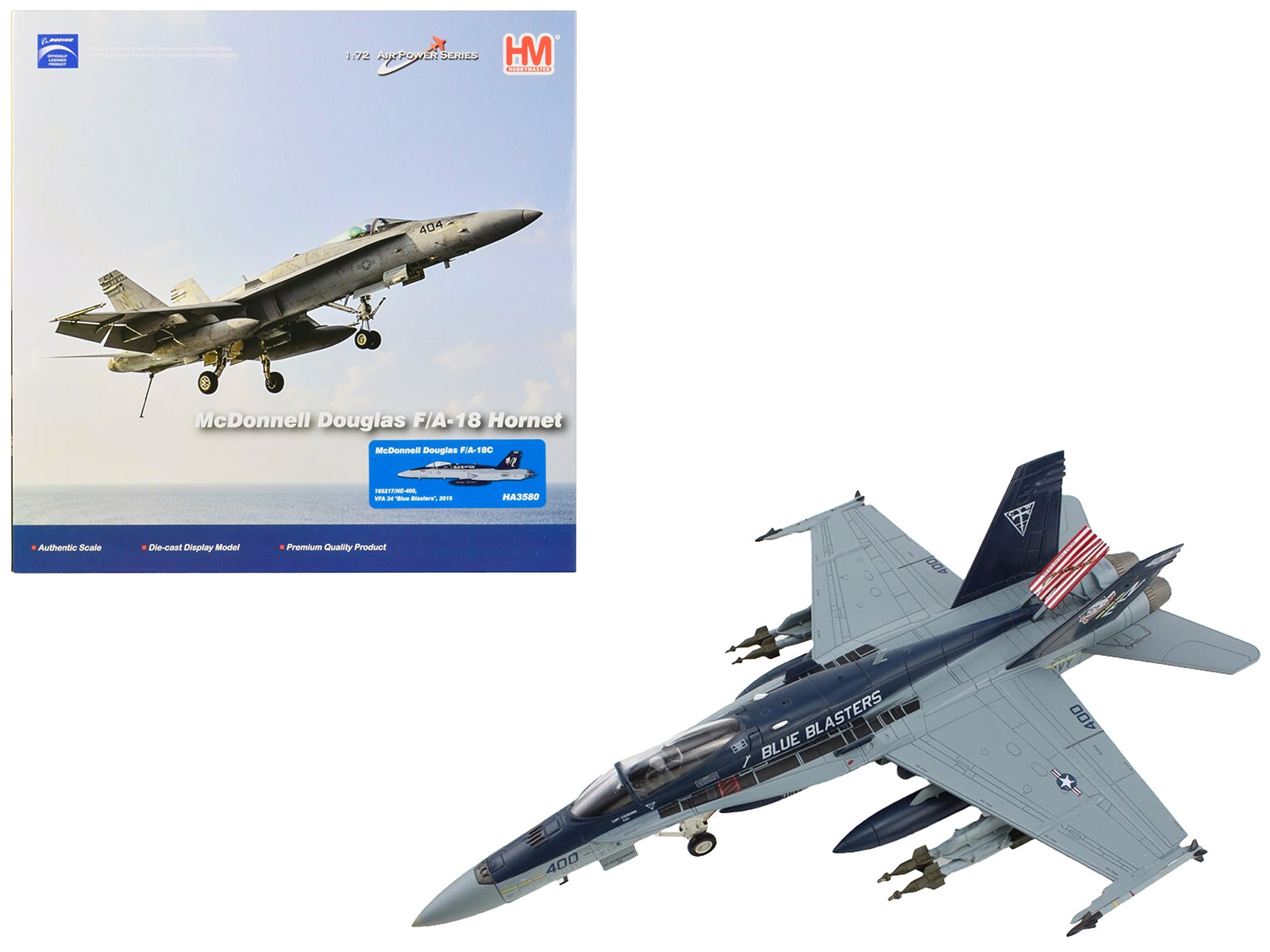 McDonnell Douglas F/A-18C Hornet Aircraft "NE400 VFA-34 Blue Blasters" (2015) United States Navy "Air Power Series" 1/72 Diecast Model by Hobby Master - Premium McDonnell Douglas from Hobby Master - Just $138.99! Shop now at Rapidvehicles