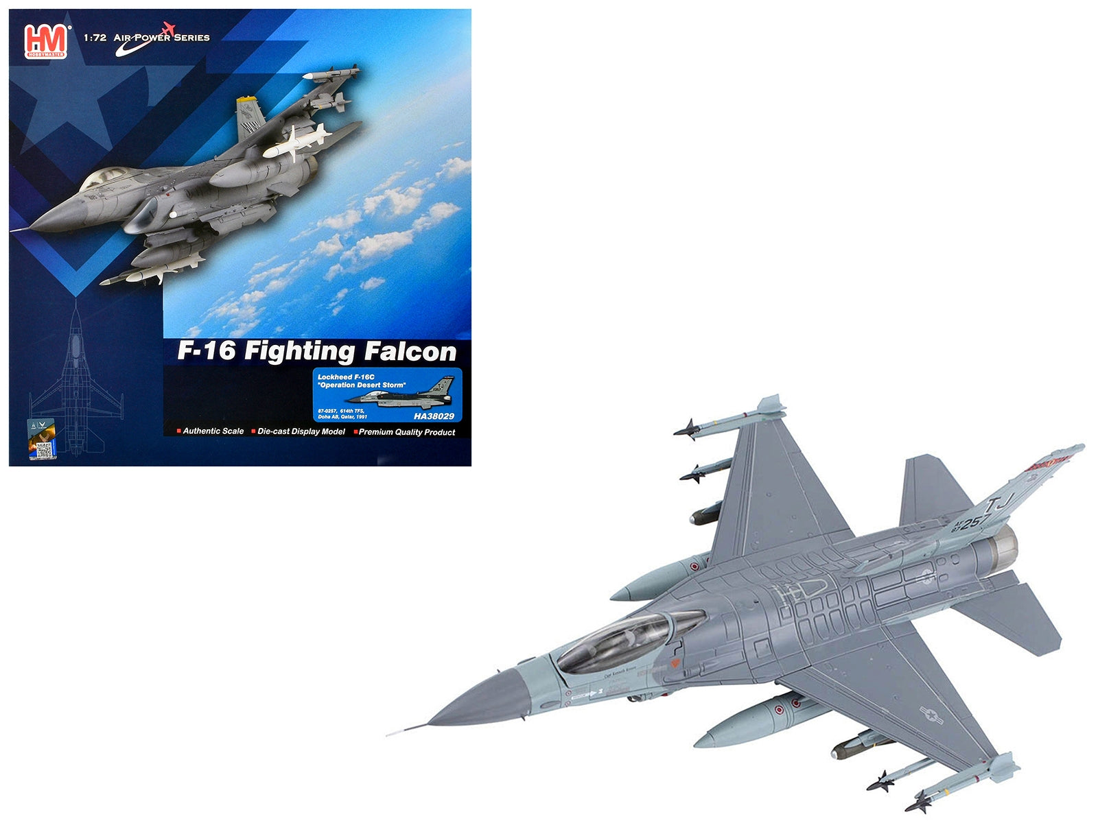 Lockheed F-16C Fighting Falcon Fighter Aircraft "Operation Desert Storm 614th Tactical Fighter Squadron Doha Air Base Qatar" (1991) United States Air Force "Air Power Series" 1/72 Diecast Model by Hobby Master - Premium Lockheed from Hobby Master - Just $137.99! Shop now at Rapidvehicles