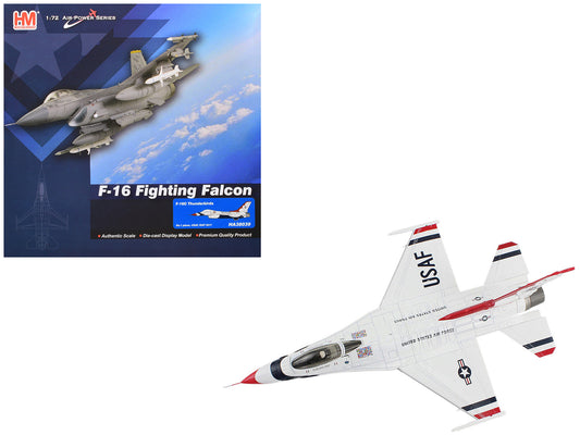 Lockheed F-16C Fighting Falcon Fighter Aircraft "Thunderbirds #1 Royal International Air Tattoo" (2017) United States Air Force "Air Power Series" 1/72 Diecast Model by Hobby Master