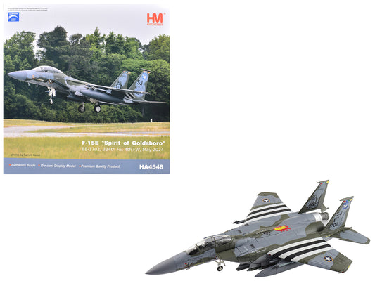 Boeing F-15E Strike Eagle Fighter Aircraft "88-1702 Spirit of Goldsboro 334th FS 4th FW" (2024) United States Air Force "Air Power Series" 1/72 Diecast Model by Hobby Master