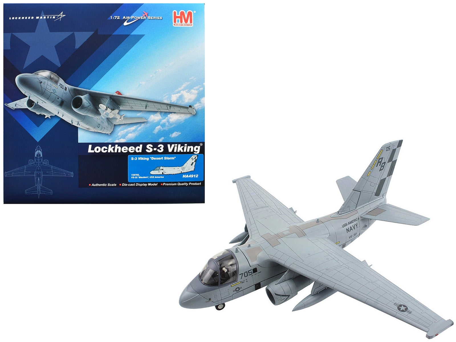 Lockheed S-3B Viking Aircraft "Desert Storm VS-32 Maulers USS America" United States Navy "Air Power Series" 1/72 Diecast Model by Hobby Master - Premium Military Models from Hobby Master - Just $142.99! Shop now at Rapidvehicles