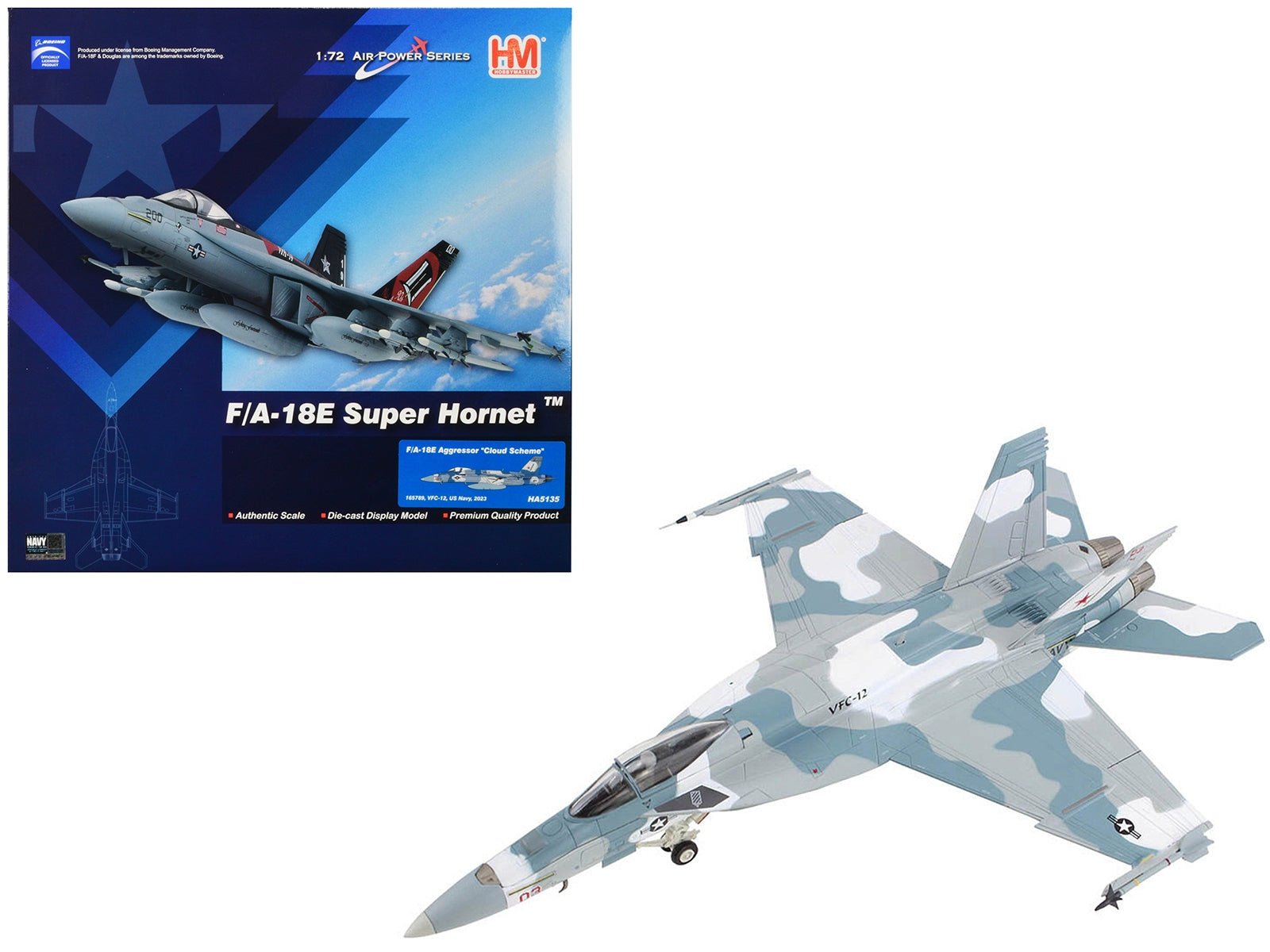 Boeing F/A-18E Super Hornet Fighter Aircraft "Cloud Scheme VFC-12 Fighting Omars" (2023) United States Navy "Air Power Series" 1/72 Diecast Model by Hobby Master - Premium Boeing from Hobby Master - Just $163.99! Shop now at Rapidvehicles