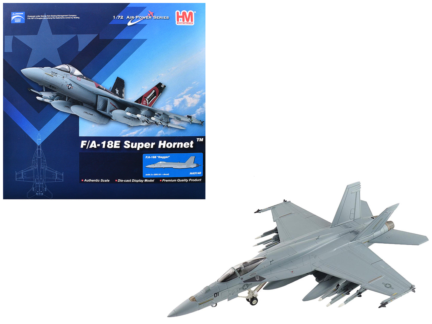 Boeing F/A-18E Super Hornet Fighter Aircraft "Dagger" United States Navy "Air Power Series" 1/72 Diecast Model by Hobby Master