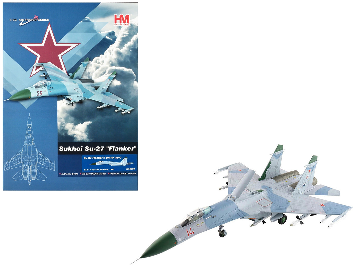 Sukhoi Su-27 Flanker B (Early Type) Fighter Aircraft "#14" (1990) - Premium Military Models from Hobby Master - Just $178.19! Shop now at Rapidvehicles