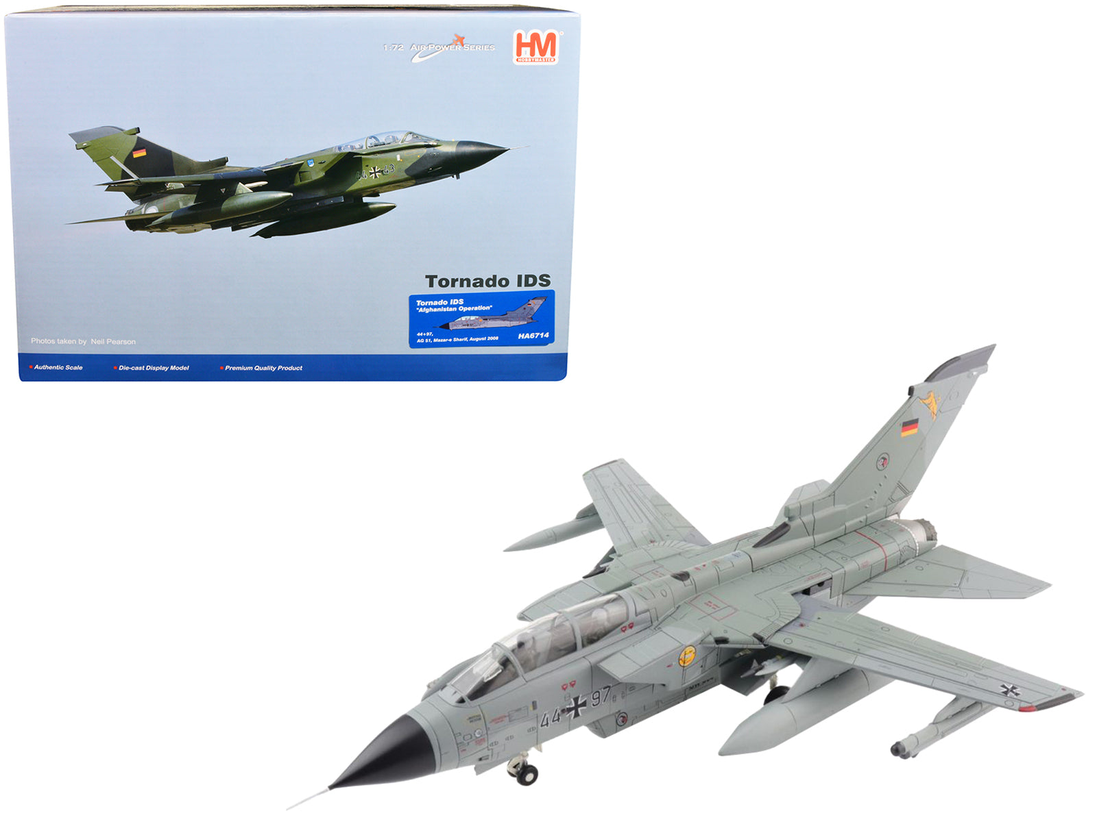Panavia Tornado IDS Aircraft "Afghanistan Operation" "44+97 AG 51 Mazar-e Sharif" (August 2008) "Air Power Series" 1/72 Diecast Model by Hobby Master free shipping USA
