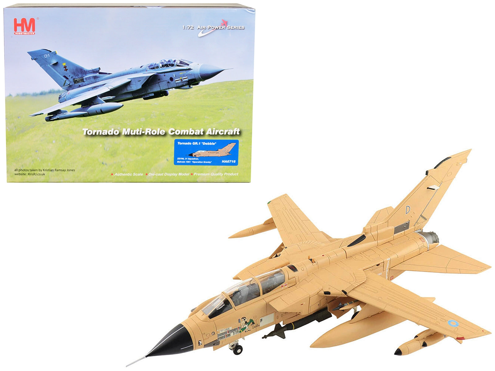 Panavia Tornado GR.1 Multi-Role Aircraft "Debbie" "31 Squadron Operation Granby Bahrain" (1991) Royal Air Force (RAF) "Air Power Series" 1/72 Diecast Model by Hobby Master - Premium Aircrafts and War Planes from Hobby Master - Just $145! Shop now at Rapidvehicles