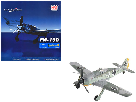 Focke-Wulf FW 190A-3 Fighter Aircraft "III/JG 2 Commander Hptm. Hans Hahn WWII" German Luftwaffe "Air Power Series" 1/48 Diecast Model by Hobby Master