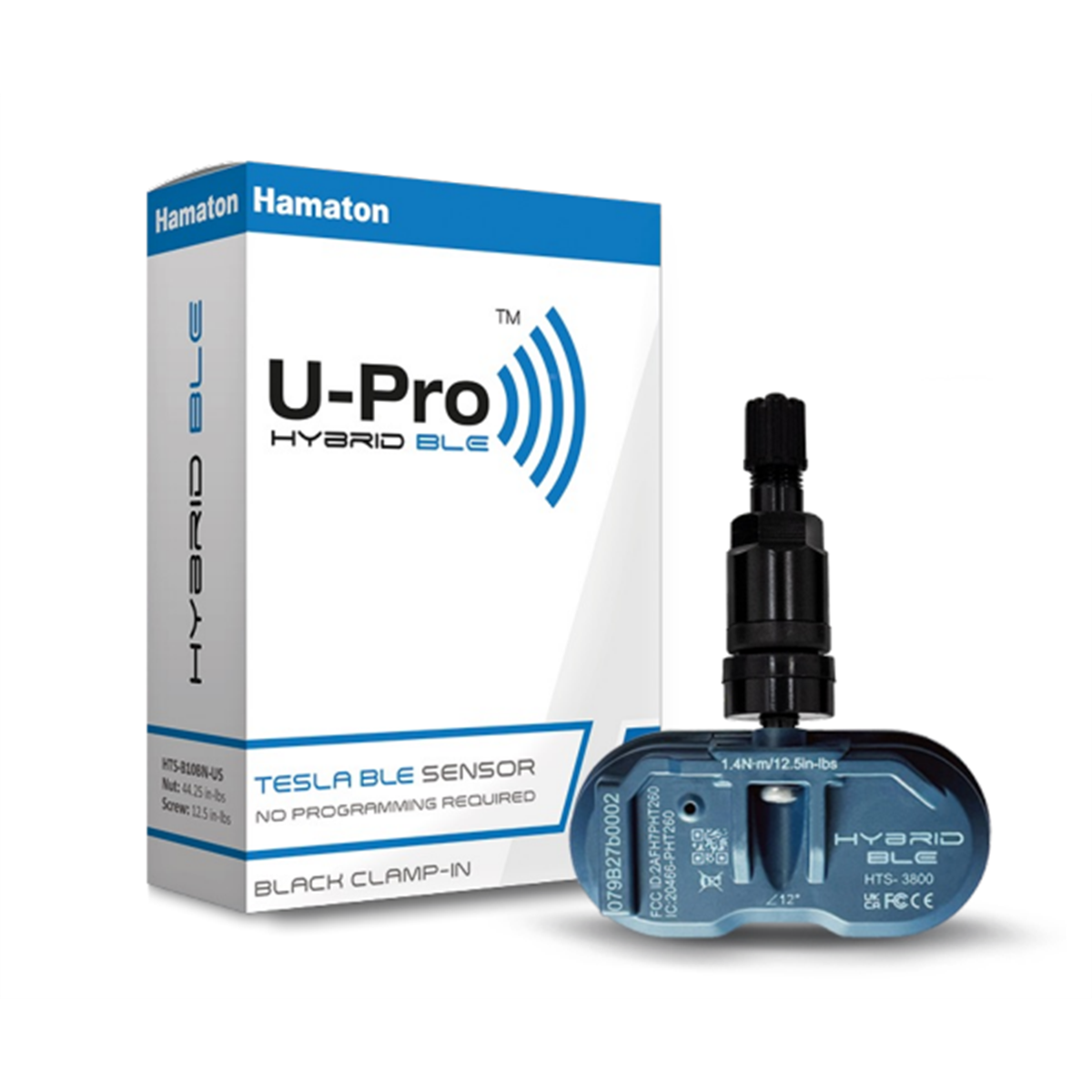 Hybrid BLE Tesla Bluetooth Sensor with Black Clamp-in Valve - Premium TPMS Sensors from Hamaton - Just $96.99! Shop now at Rapidvehicles