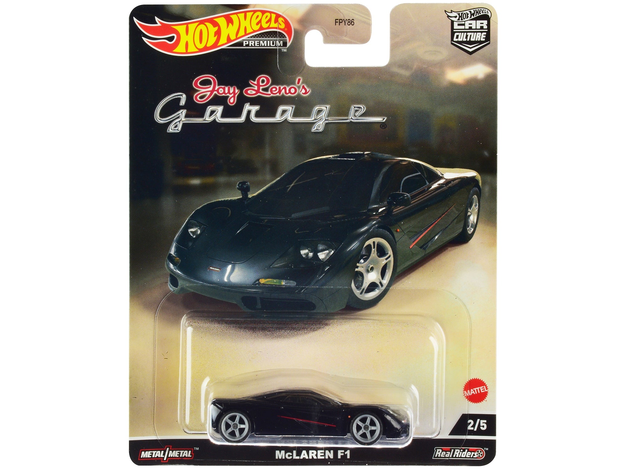 McLaren F1 Black with Red Stripes "Jay Leno's Garage" Diecast Model Car by Hot Wheels - Premium McLaren Models from Hotwheels - Just $18.99! Shop now at Rapidvehicles