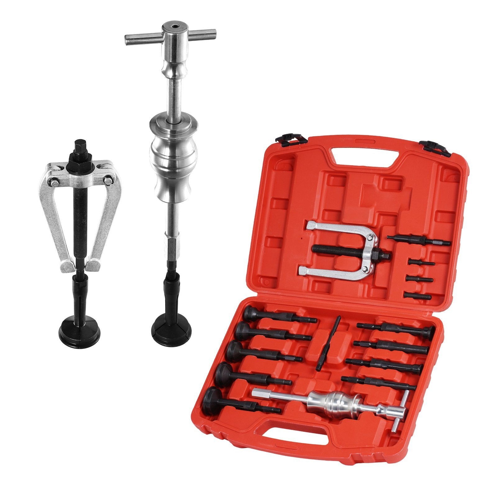 VEVOR Blind Hole Bearing Puller Set, 16-in-1 Inner Bearing Race and Seal Extractor Kit, Slide Hammer Pilot Insert Inner Internal Bearing Removal Tool Set, 10 Adjustable Collects and Counterstay - Premium Bearing Puller from VEVOR - Just $69.44! Shop now at Rapidvehicles