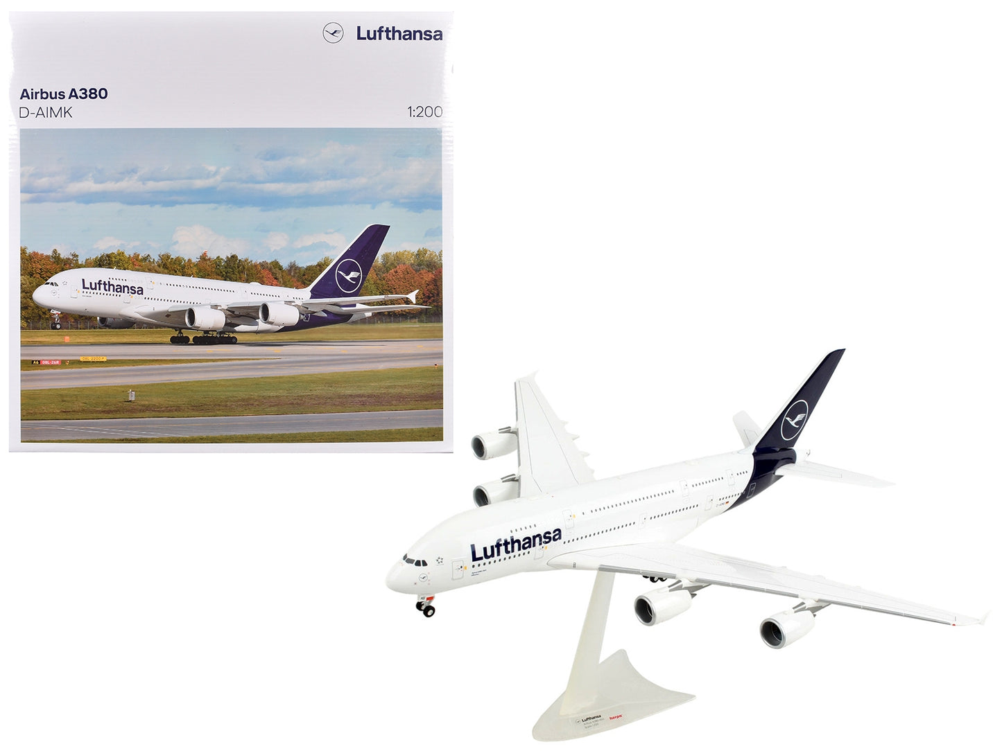 Airbus A380 Commercial Aircraft "Lufthansa" (D-AIMK) White with - Premium Airbus from Herpa - Just $199.53! Shop now at Rapidvehicles