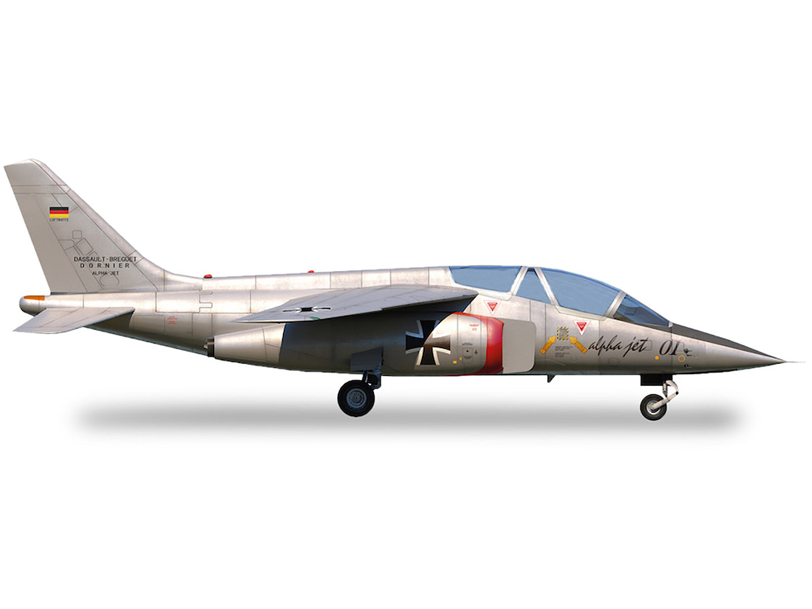 Dassault Alpha Jet Aircraft "01 Prototype" Registration AT24 "Military" Series 1/72 Diecast Model Airplane by Herpa free shipping USA