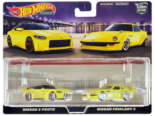 Nissan Z Proto Yellow with Black Top and Nissan Fairlady Z Yellow - Premium Nissan Models from Hotwheels - Just $53.99! Shop now at Rapidvehicles