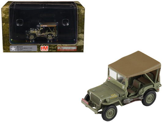 U.S. 1/4 ton Military Vehicle Olive Drab "Gen. Douglas MacArthur Leyte WWII" (1945) United States Army "Ground Power Series" 1/72 Diecast Model by Hobby Master free shipping USA