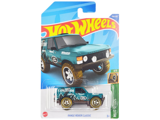 Land Rover Range Rover Classic Teal with White Graphics "Hot Wheels Expedition" "Mud Studs" Series Diecast Model Car by Hot Wheels free shipping USA