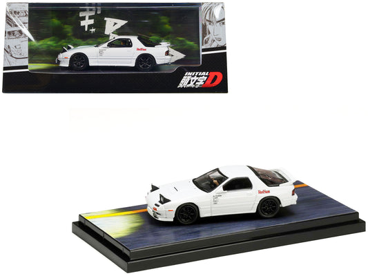 Mazda RX-7 (FC3S) RHD (Right Hand Drive) White "RedSuns" with Ryosuke Takahashi Driver Figure "Initial D" (1995-2013) Manga 1/64 Diecast Model Car by Hobby Japan free shipping USA