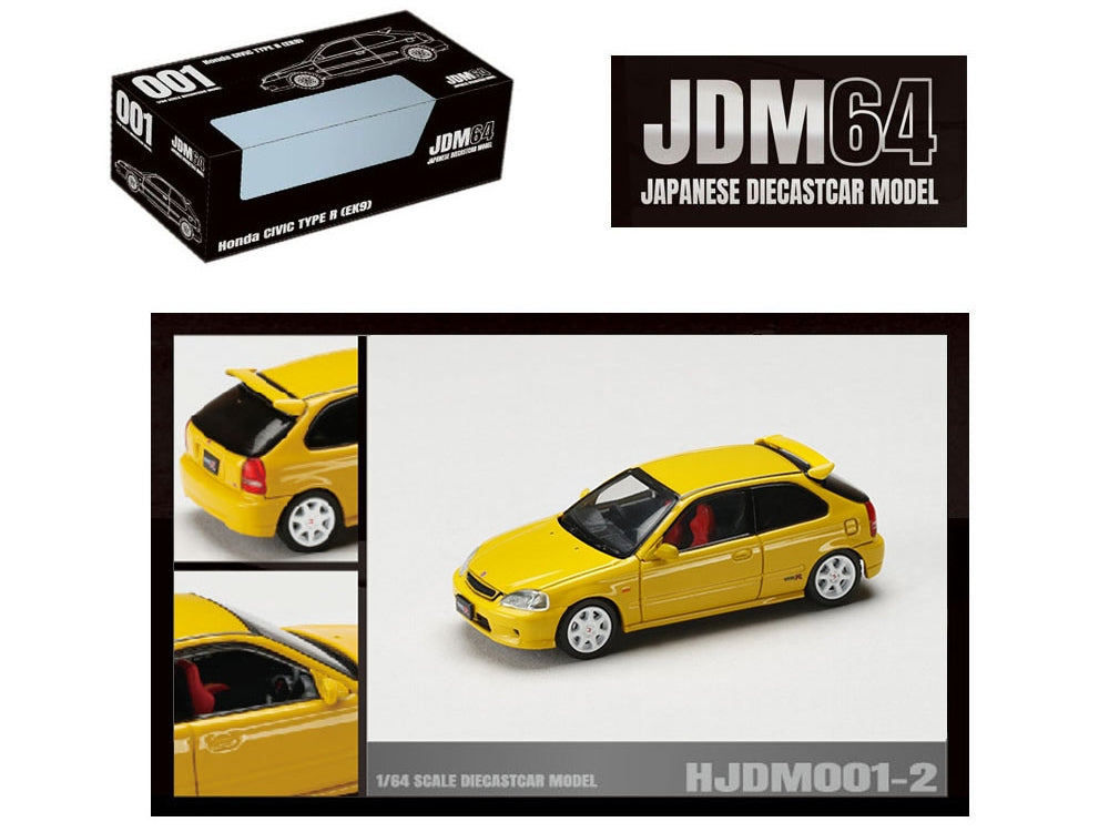 Honda Civic Type R (EK9) RHD (Right Hand Drive) Sunlight Yellow "JDM64" Series 1/64 Diecast Model Car by Hobby Japan - Premium Honda Models from Hobby Japan - Just $36.37! Shop now at Rapidvehicles