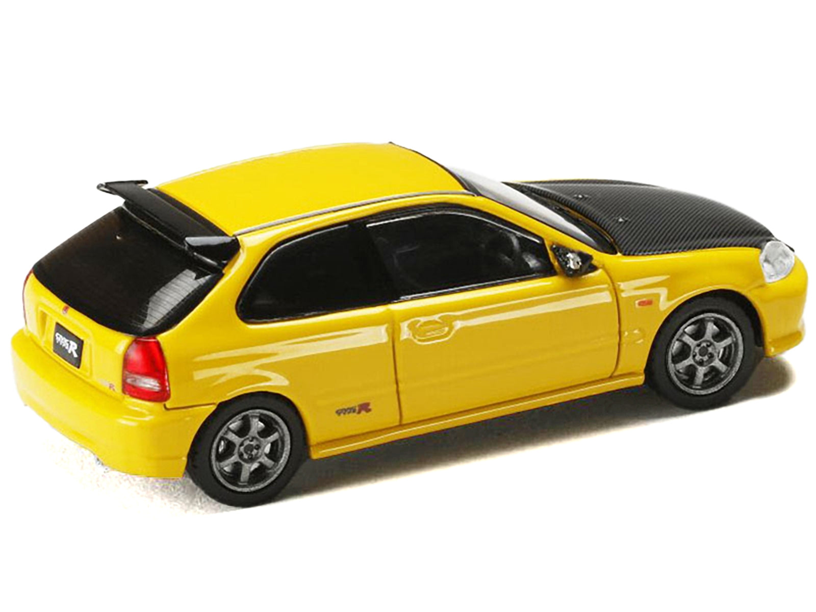 Honda Civic Type R (EK9) RHD (Right Hand Drive) Sunlight Yellow with Carbon Hood "JDM64" Series 1/64 Diecast Model Car by Hobby Japan - Premium Honda Models from Hobby Japan - Just $33.33! Shop now at Rapidvehicles