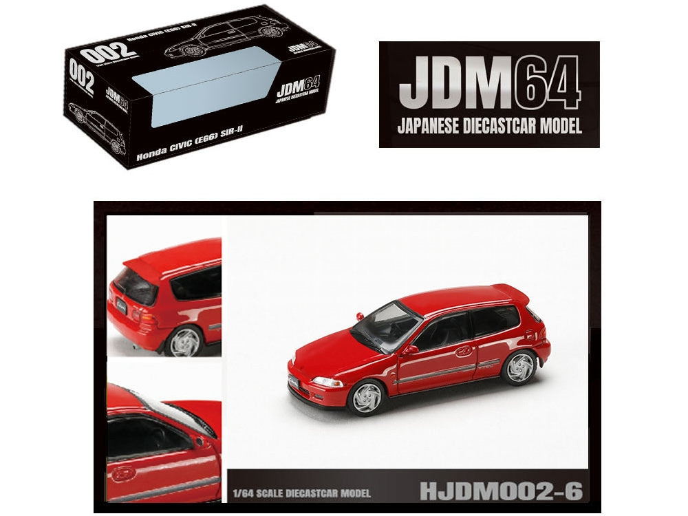 Honda Civic (EG6) SIR-II RHD (Right Hand Drive) Milano Red "JDM64" Series 1/64 Diecast Model Car by Hobby Japan - Premium Honda Models from Hobby Japan - Just $36.37! Shop now at Rapidvehicles