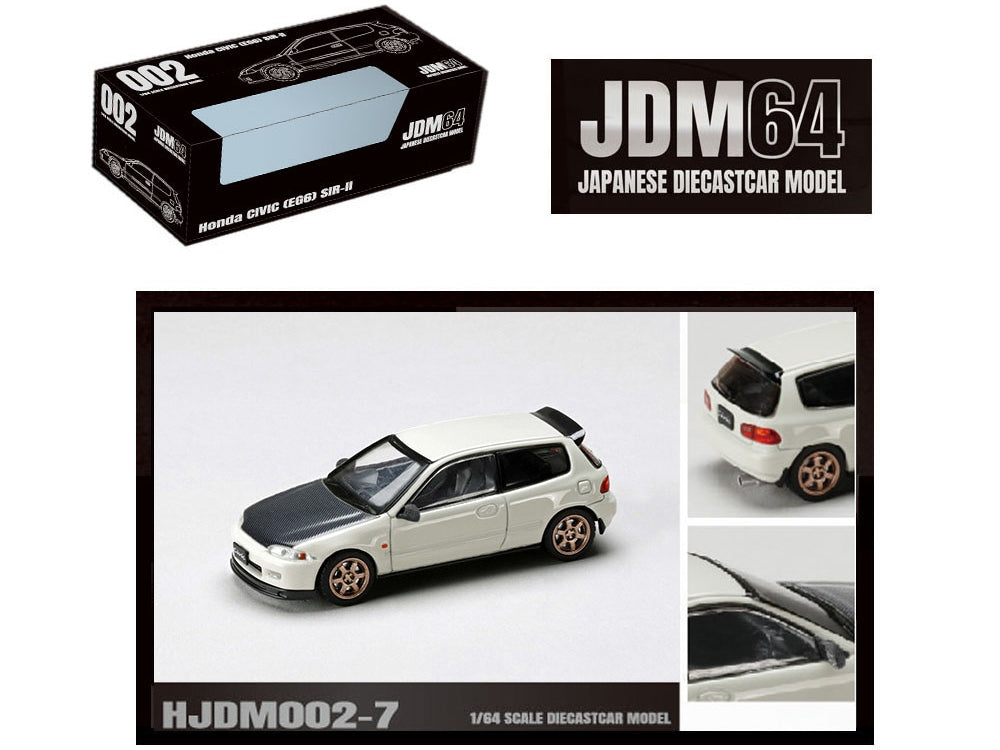 Honda Civic (EG6) SIR-II RHD (Right Hand Drive) Frost White with Carbon Hood "JDM64" Series 1/64 Diecast Model Car by Hobby Japan - Premium Honda Models from Hobby Japan - Just $36.37! Shop now at Rapidvehicles