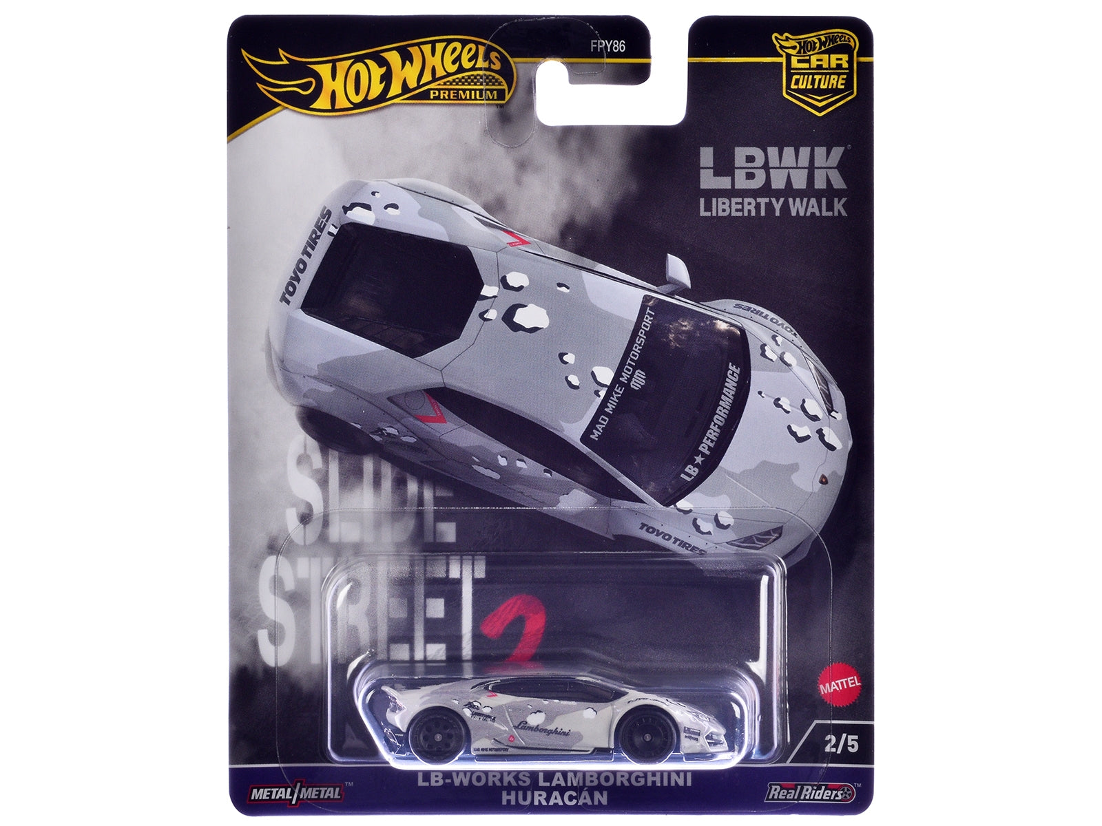 Lamborghini Huracan LB-Works Gray with Graphics "Slide Street 2" - Premium Lamborghini Models from Hotwheels - Just $29.69! Shop now at Rapidvehicles