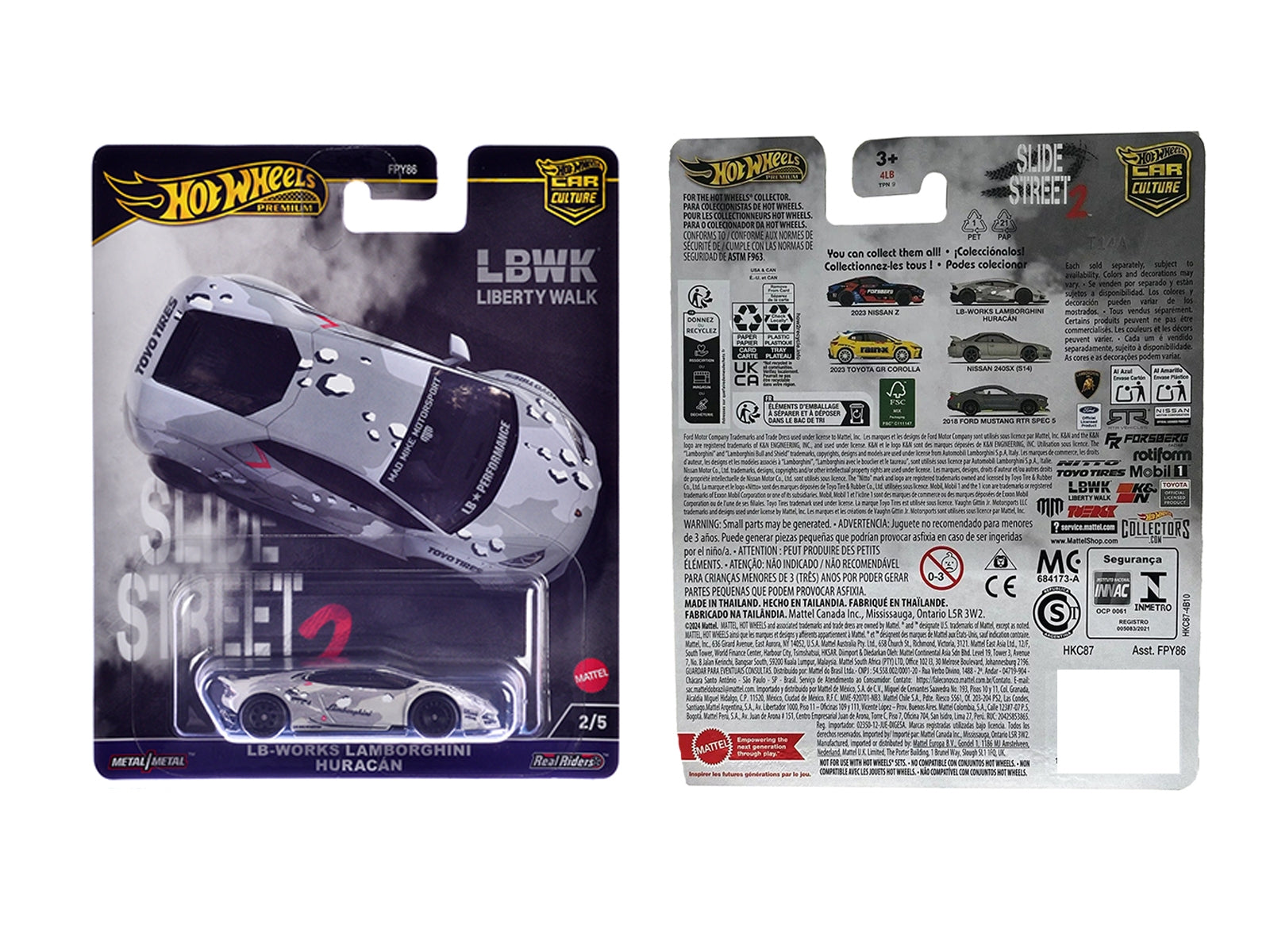 Lamborghini Huracan LB-Works Gray with Graphics "Slide Street 2" Series Diecast Model Car by Hot Wheels - Premium Lamborghini Models from Hotwheels - Just $26.68! Shop now at Rapidvehicles