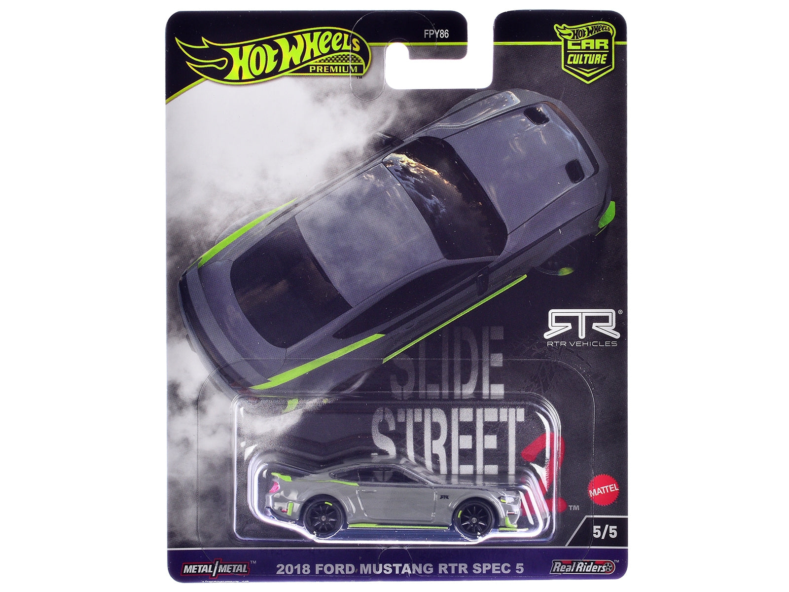 2018 Ford Mustang RTR Spec 5 Gray "Slide Street 2" Series Diecast Model Car by Hot Wheels - Premium Mustang Models from Hotwheels - Just $25.07! Shop now at Rapidvehicles