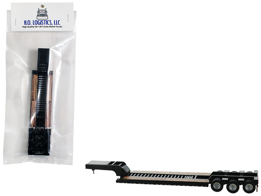 Low Boy Flatbed Trailer Black 1/87 (HO) Plastic Model Car by HO Logistics free shipping USA
