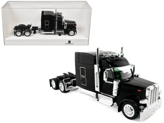 Peterbilt 589 with Stand Up Sleeper Cab Black 1/87 (HO) Plastic Model Car by HO Logistics