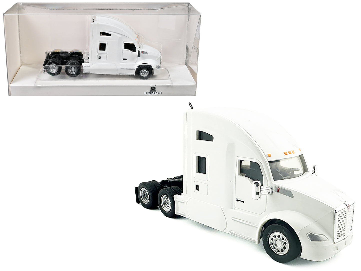 Kenworth T680 Sleeper Cab White 1/87 (HO) Plastic Model Car by HO Logistics - Use code SHOPAPP15 to get 15 percent off