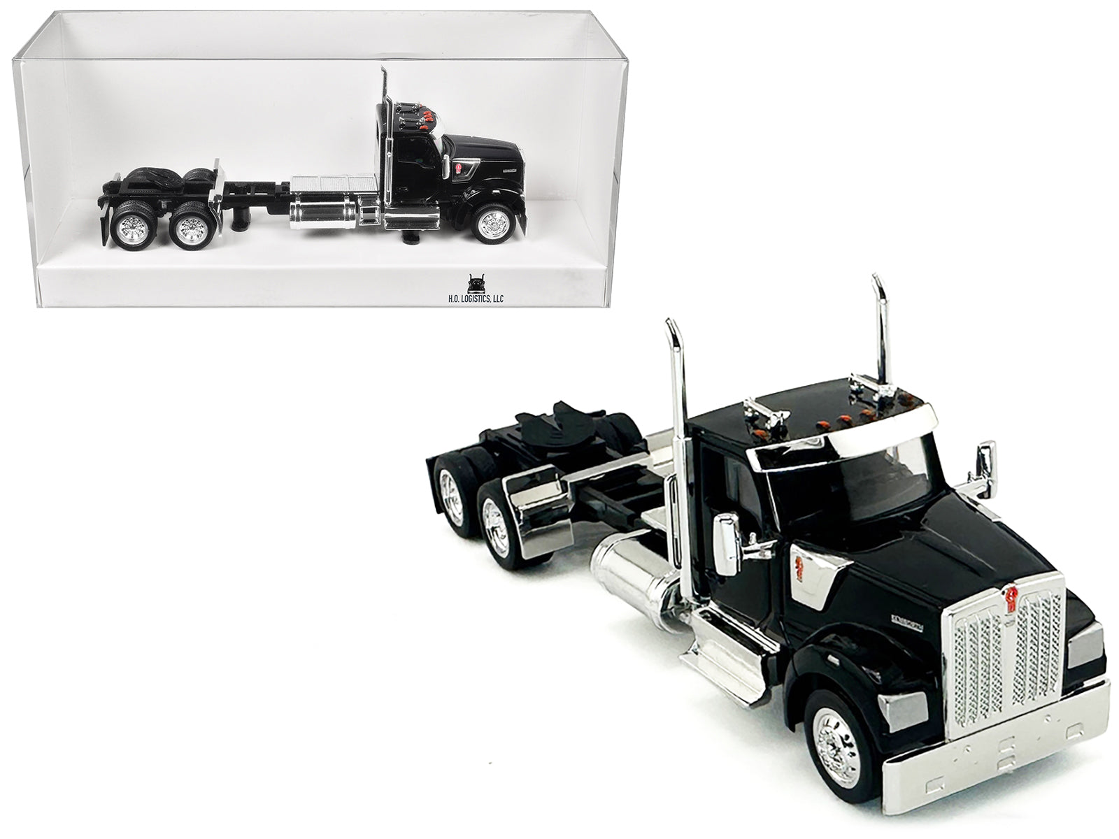 Kenworth W990 2-Axel Day Cab Black 1/87 (HO) Plastic Model Car by HO Logistics free shipping USA