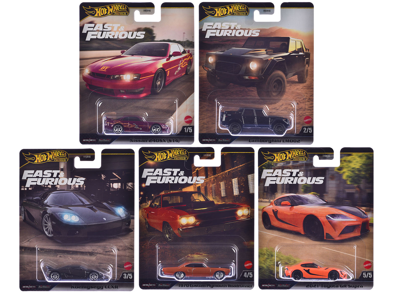 "Fast & Furious" 2025 5 piece Set L Model Cars by Hot Wheels free shipping USA