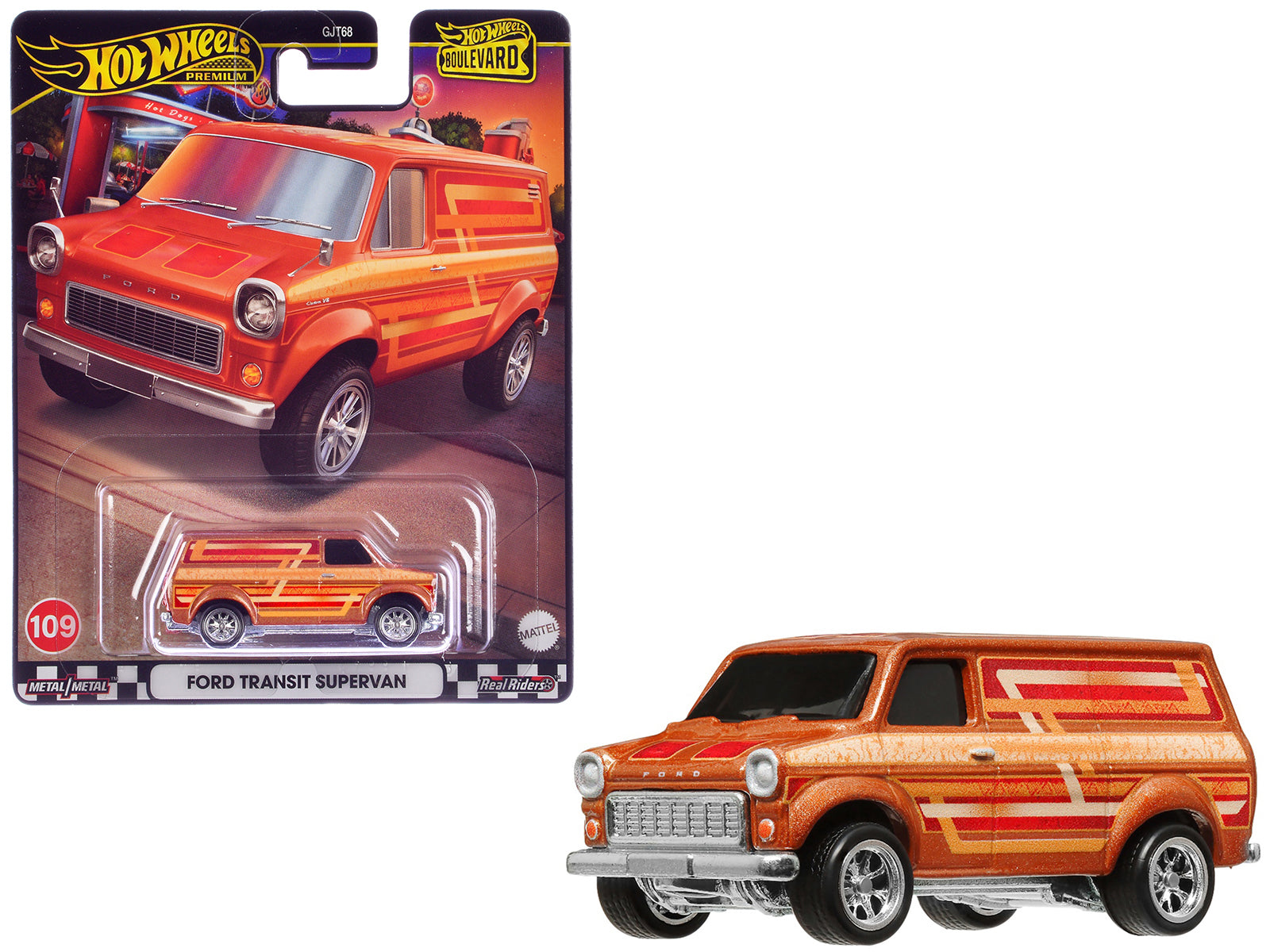 Ford Transit Supervan Copper Metallic with Graphics "Boulevard" Series Diecast Model Car by Hot Wheels free shipping USA